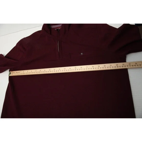Johnston & Murphy XC4 Pullover Shirt Mens Large Maroon Quarter Zip Stretch - Picture 6 of 11